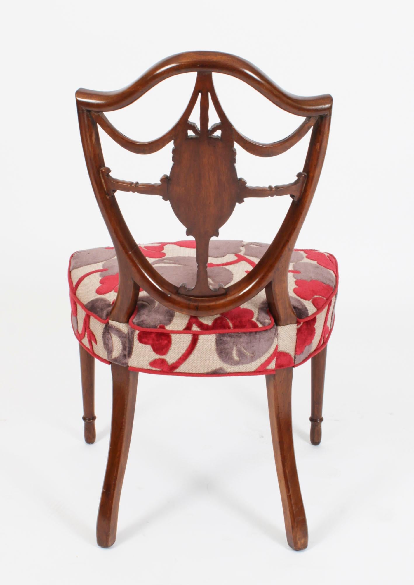 Antique Set 12 Hepplewhite Mahogany Dining Chairs 19th Century 5