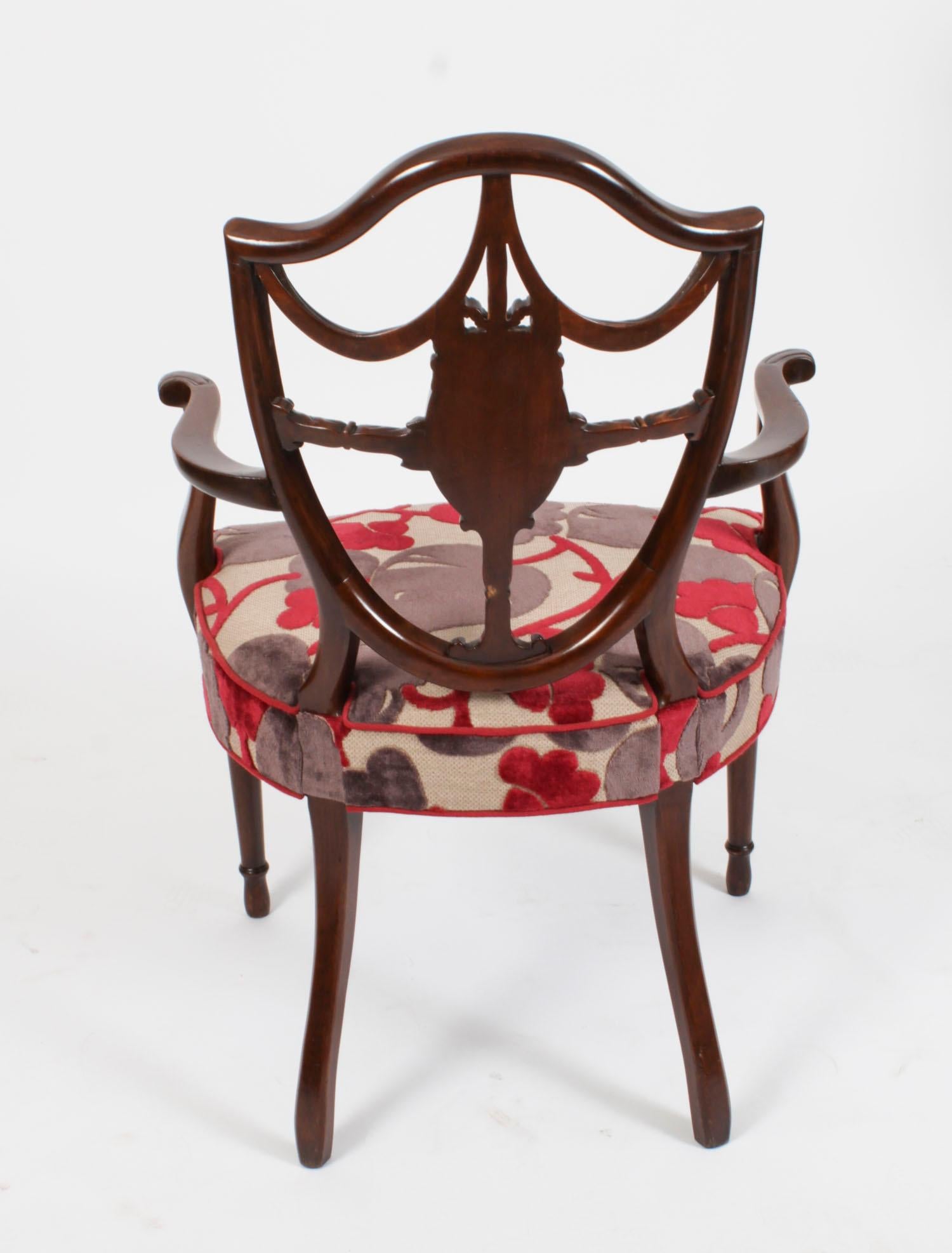 Antique Set 12 Hepplewhite Mahogany Dining Chairs 19th Century 14