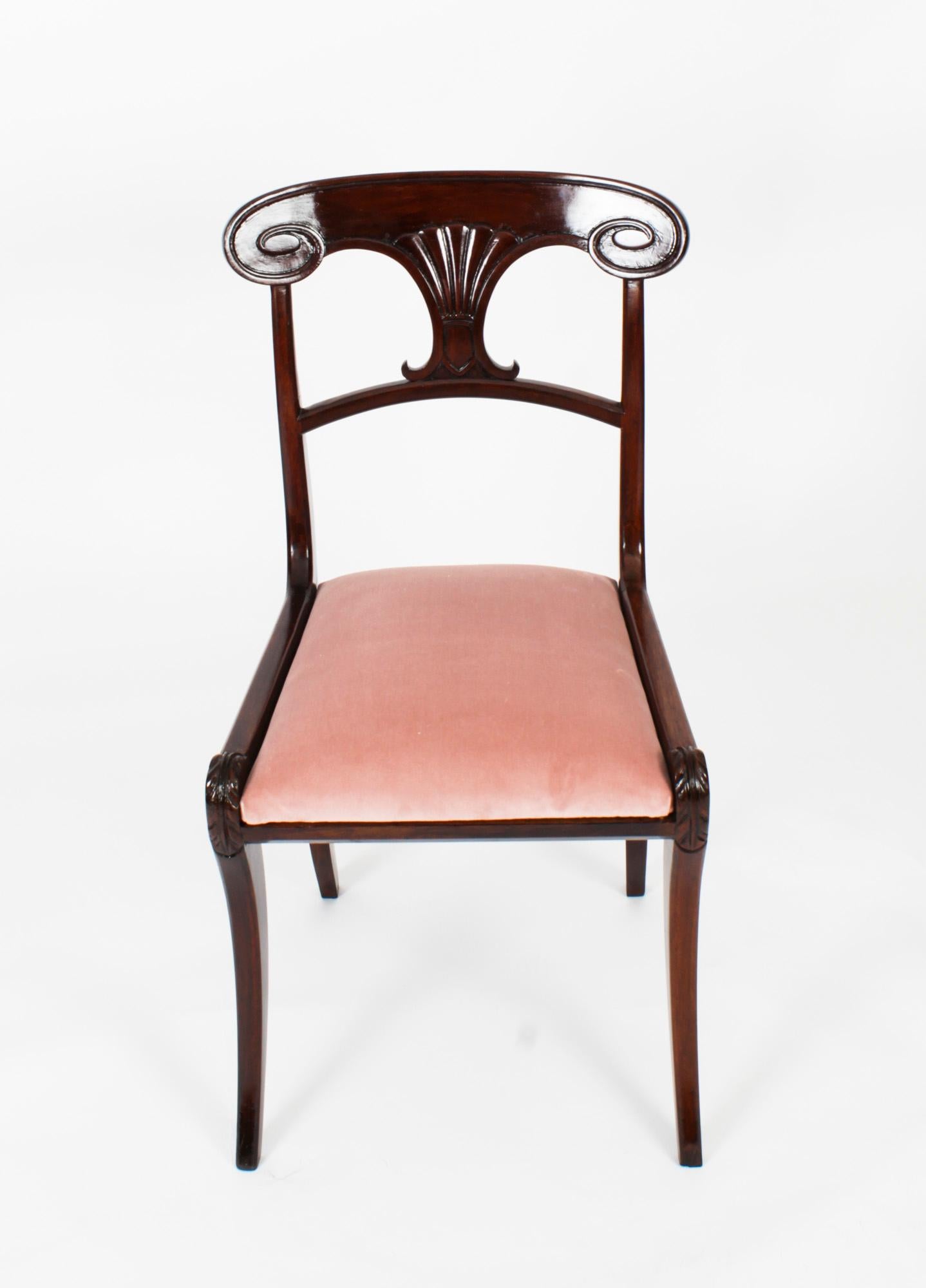 Antique Set 12 Regency Bar Back Dining Chairs 19th Century In Good Condition In London, GB
