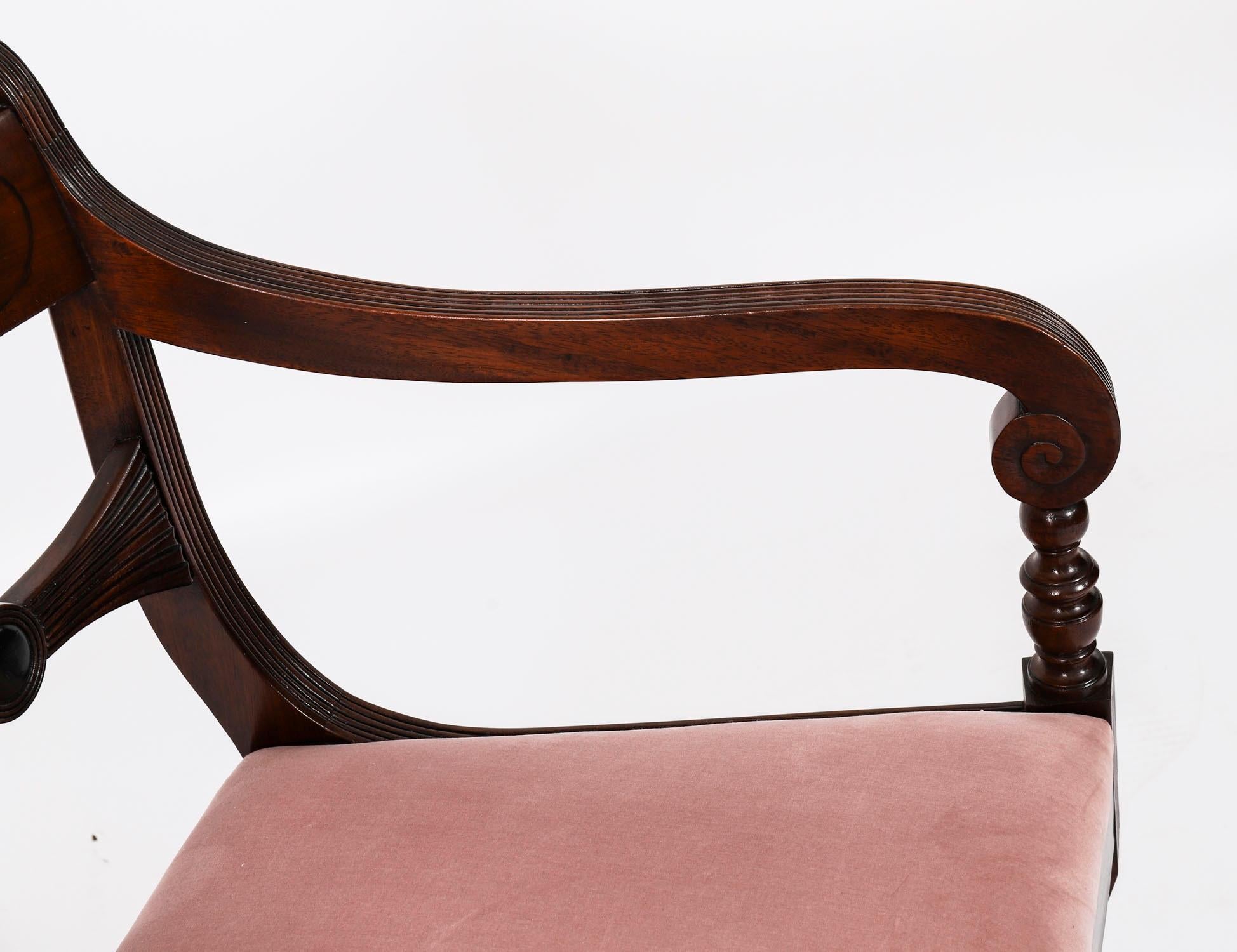 Antique Set 12 Regency Bar Back Dining Chairs C1830 19th Century in vendita 8