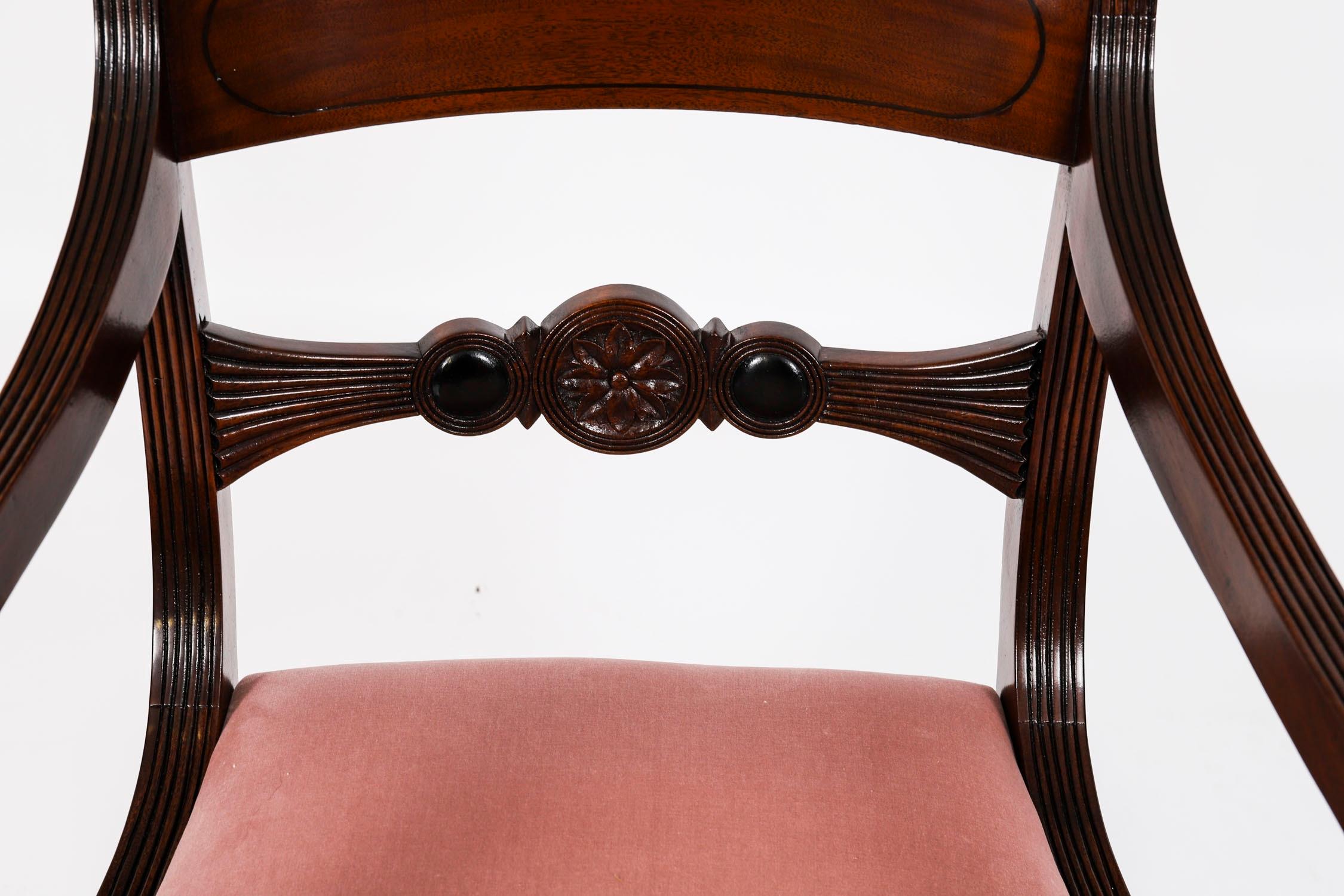 Antique Set 12 Regency Bar Back Dining Chairs C1830 19th Century in vendita 10