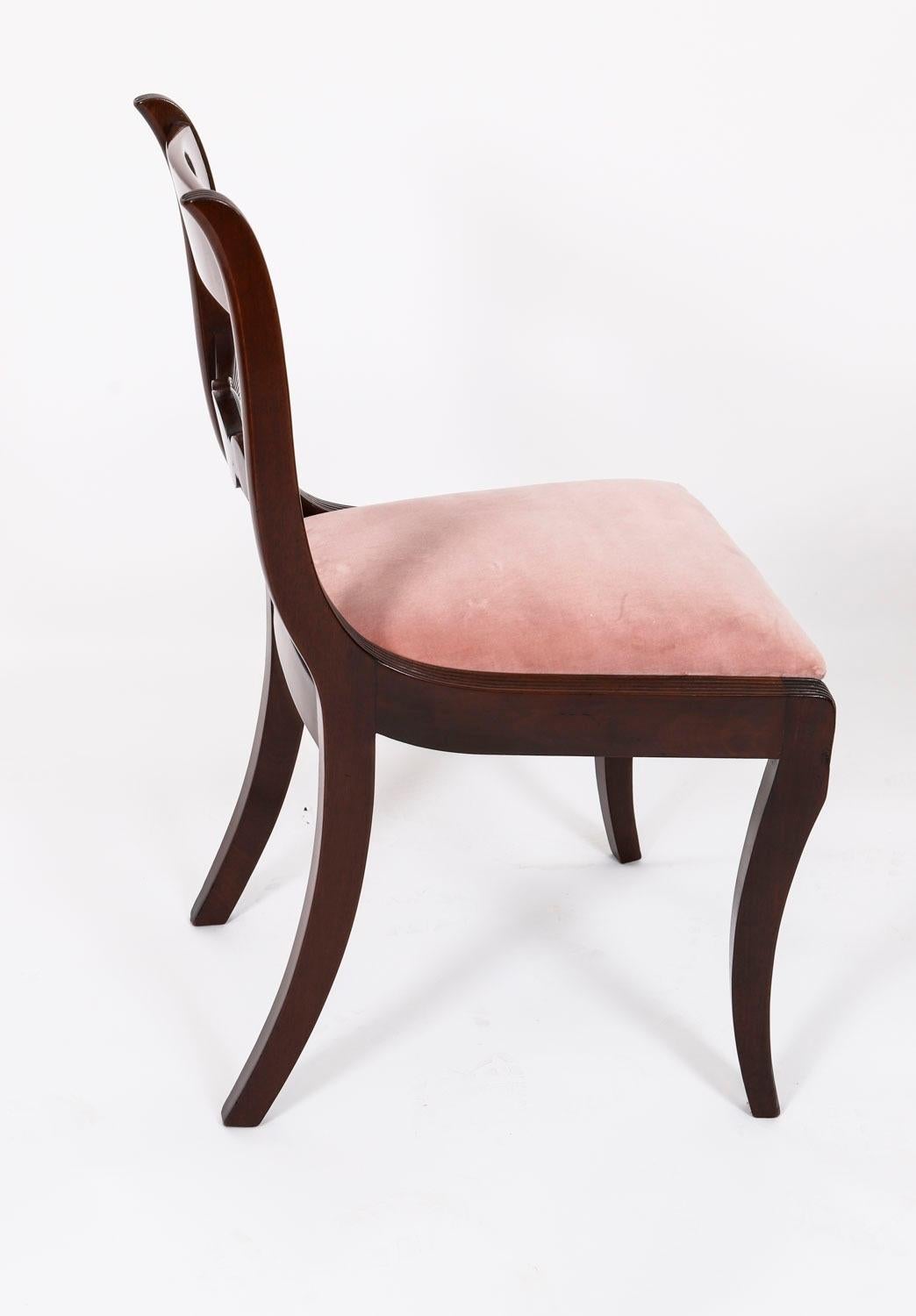 Metà XIX secolo Antique Set 12 Regency Bar Back Dining Chairs C1830 19th Century in vendita