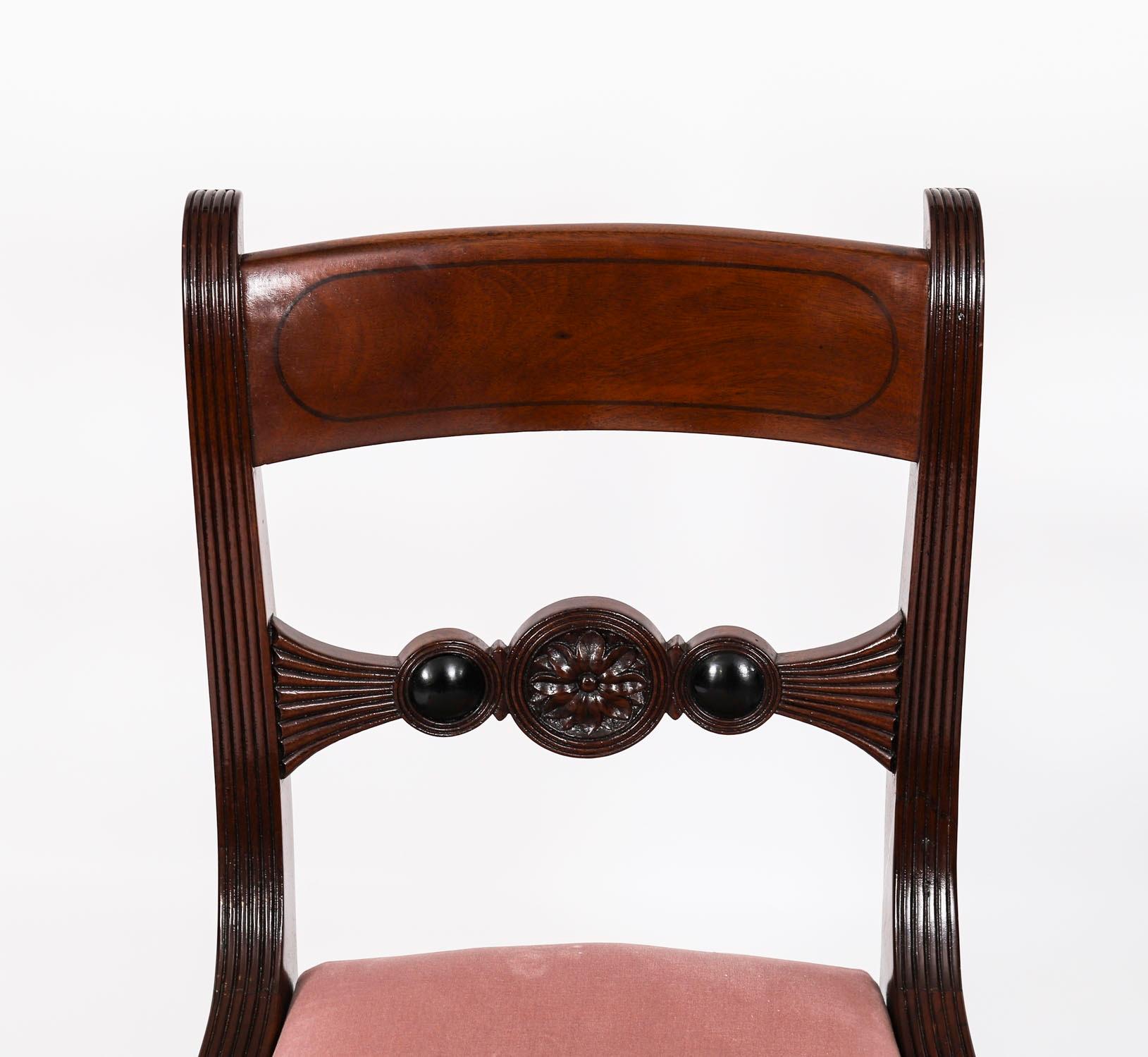 Antique Set 12 Regency Bar Back Dining Chairs C1830 19th Century in vendita 2