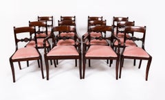 Antique Set 12 Regency Bar Back Dining Chairs C1830 19th Century