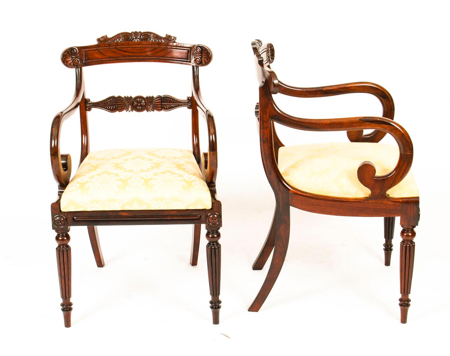 Antique Set 12 William IV Dining Chairs, Attributed to Gillows 19th Century 3