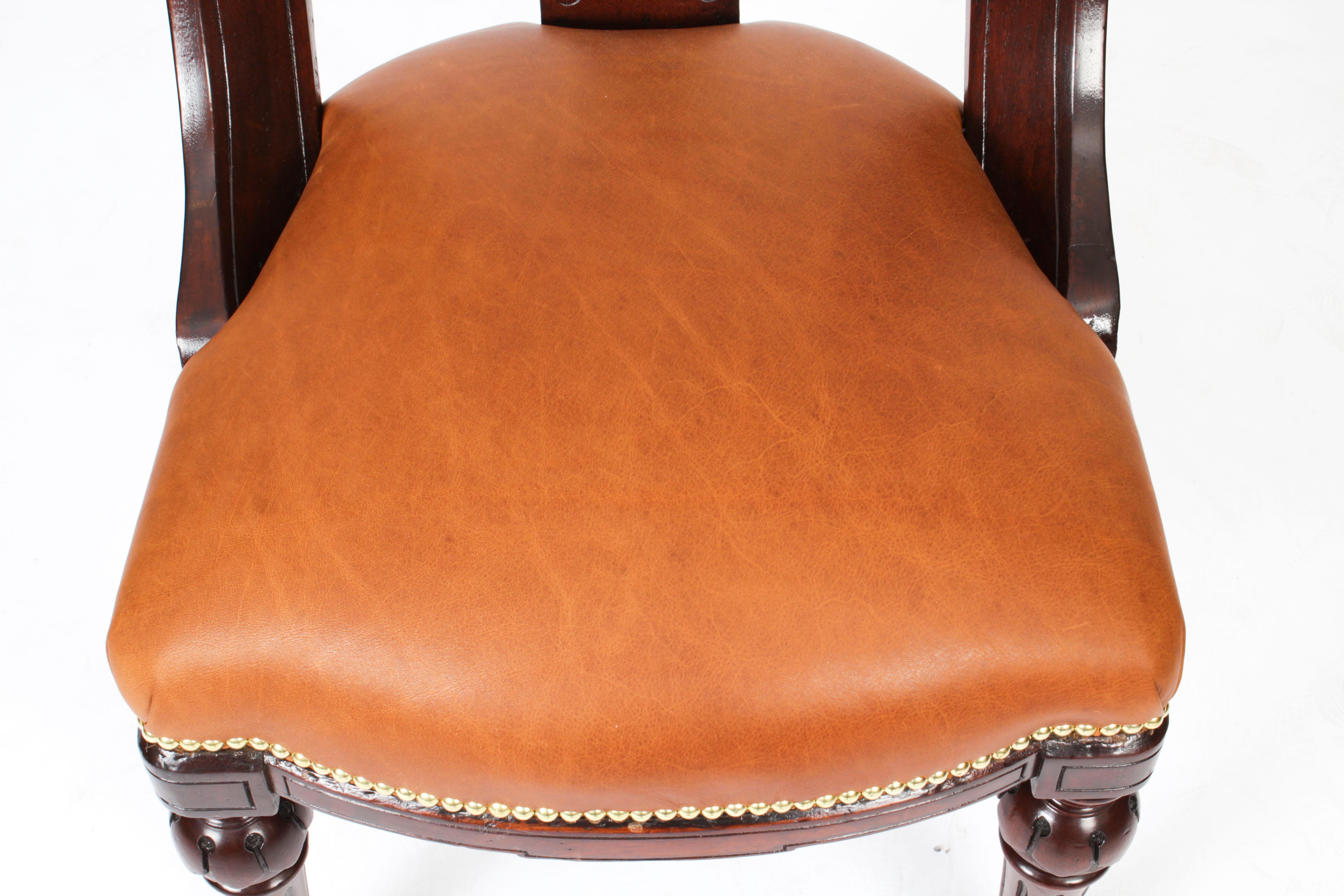 Antique Set 14 Scottish Athenian Dining Chairs, 19th Century 4