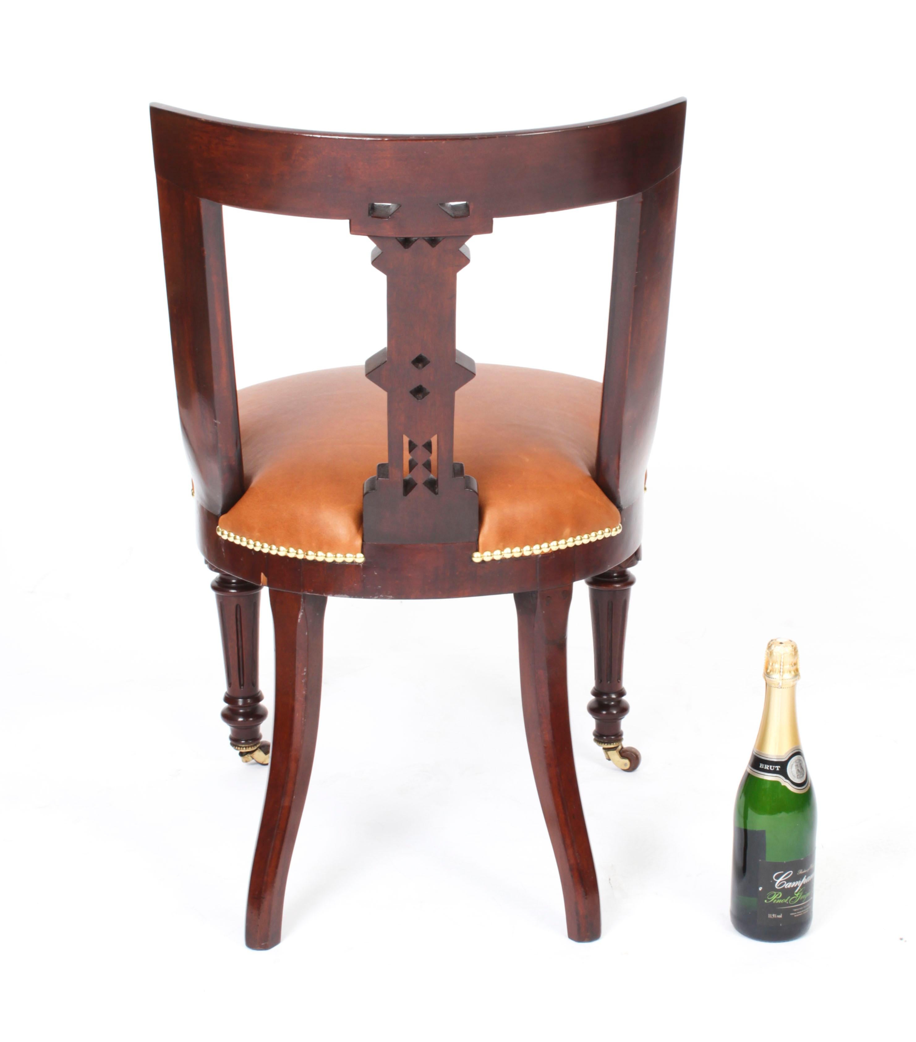Antique Set 14 Scottish Athenian Dining Chairs, 19th Century 10
