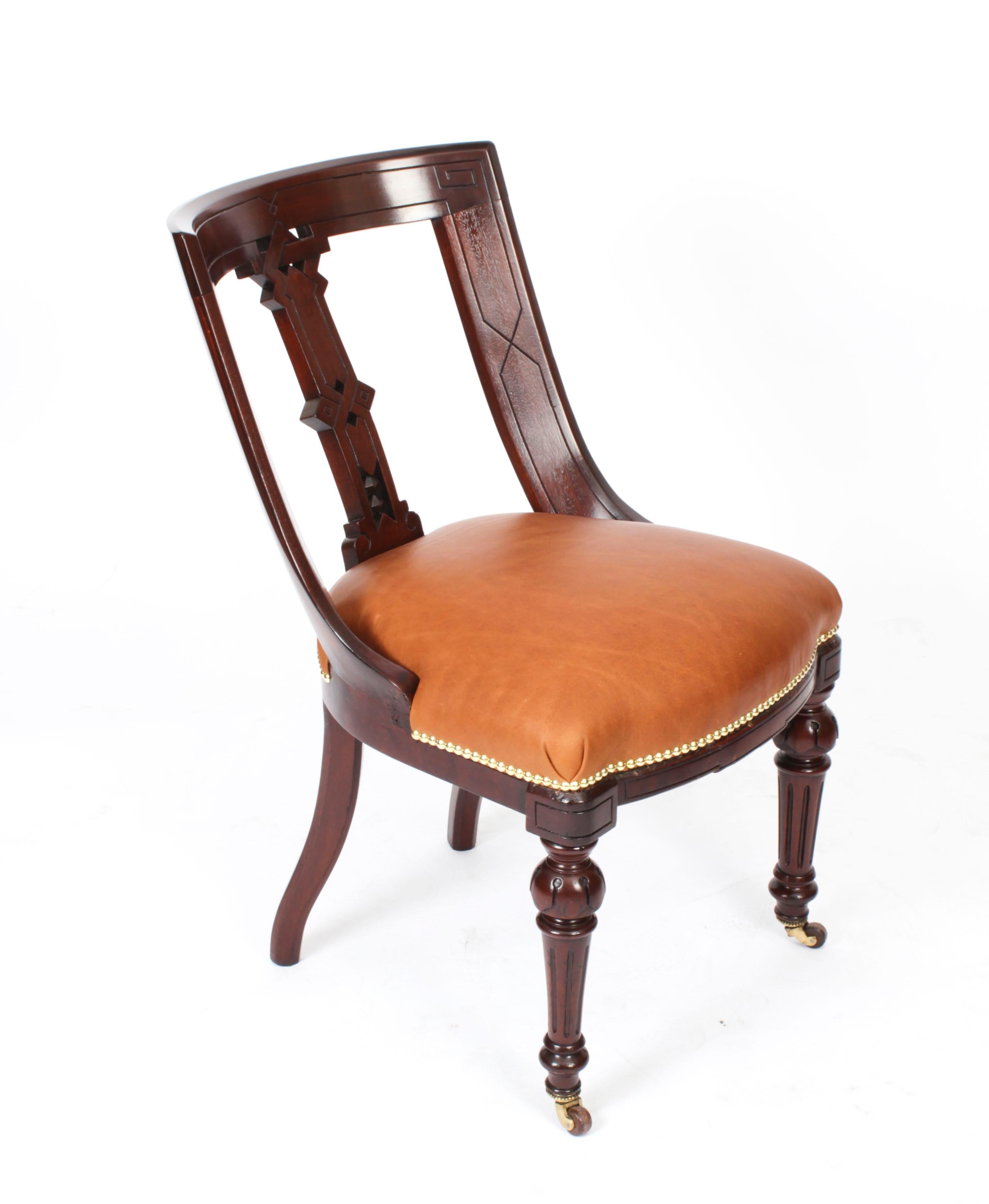 Early 19th Century Antique Set 14 Scottish Athenian Dining Chairs, 19th Century