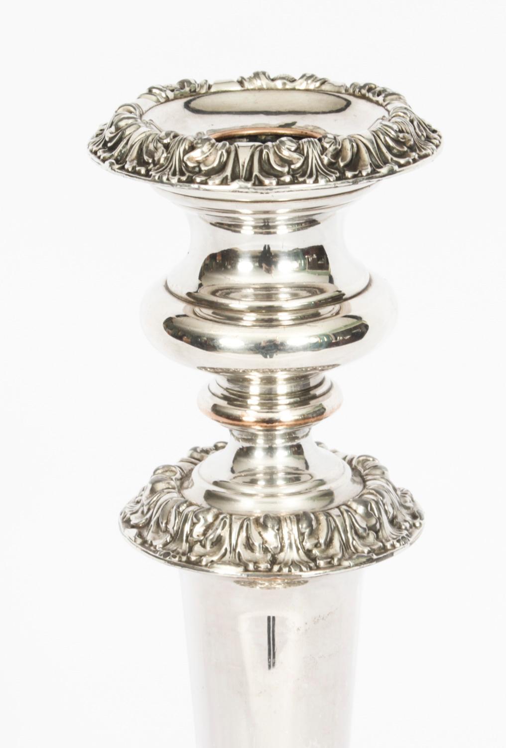 Sheffield Plate Antique Set 4 Old Sheffield Silver Plated Candlesticks 19th Century
