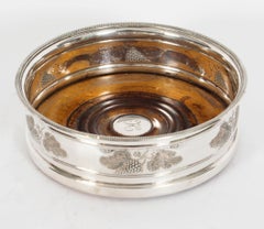 Antique Set 4 Regency Period Old Sheffield Plate Wine Coasters 19th Century