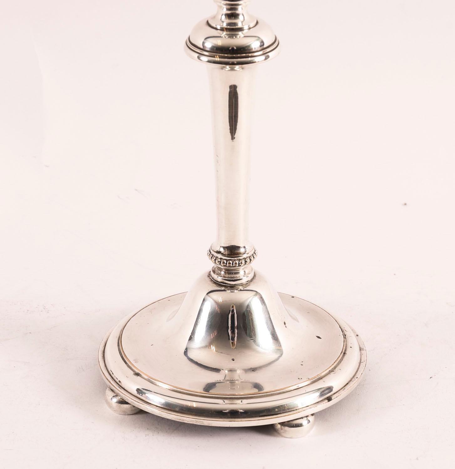 Antique Set 4 Silver Plated Candlesticks, Gibbons of Wolverhampton 20th Century For Sale 6