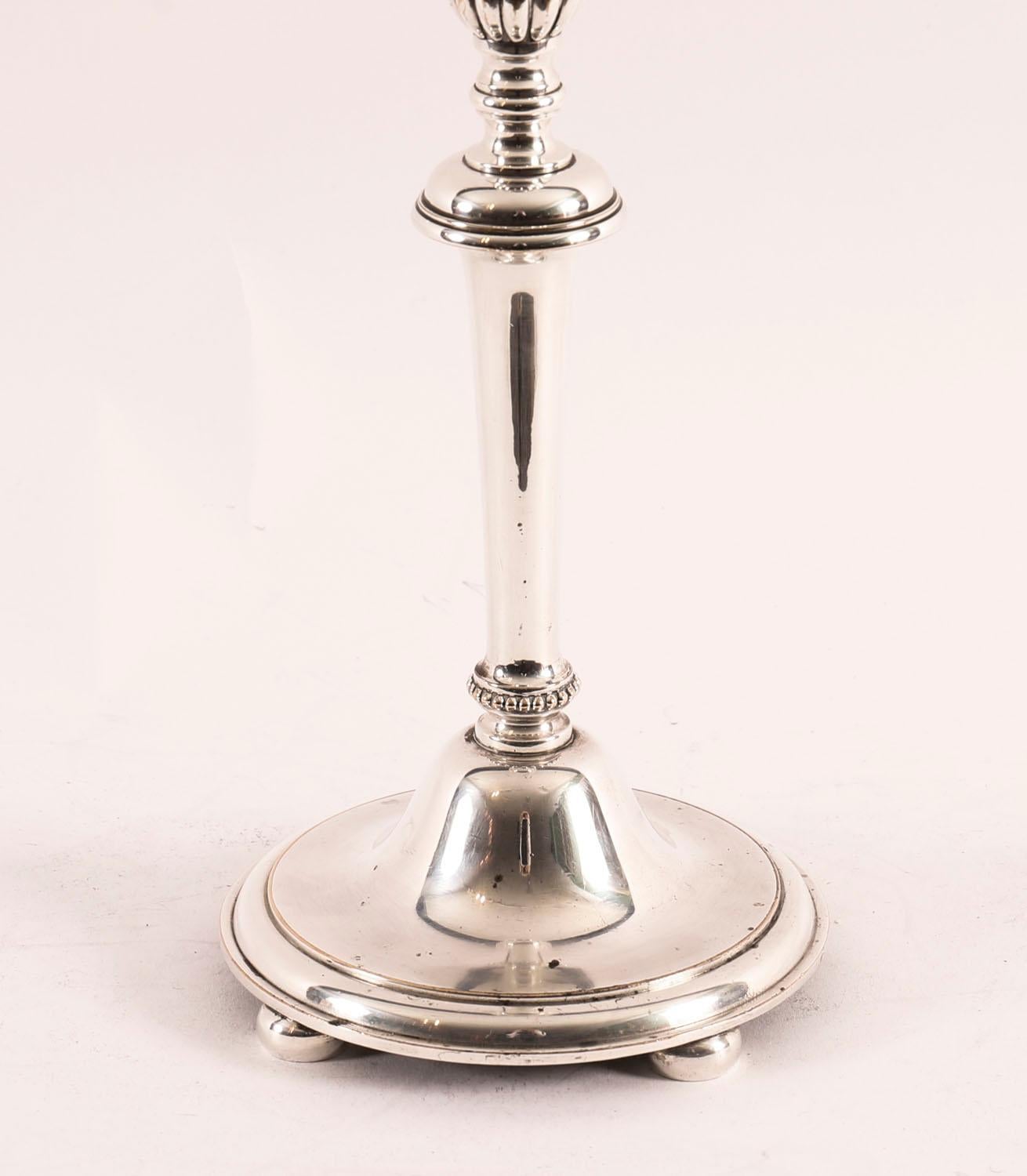Antique Set 4 Silver Plated Candlesticks, Gibbons of Wolverhampton 20th Century For Sale 1