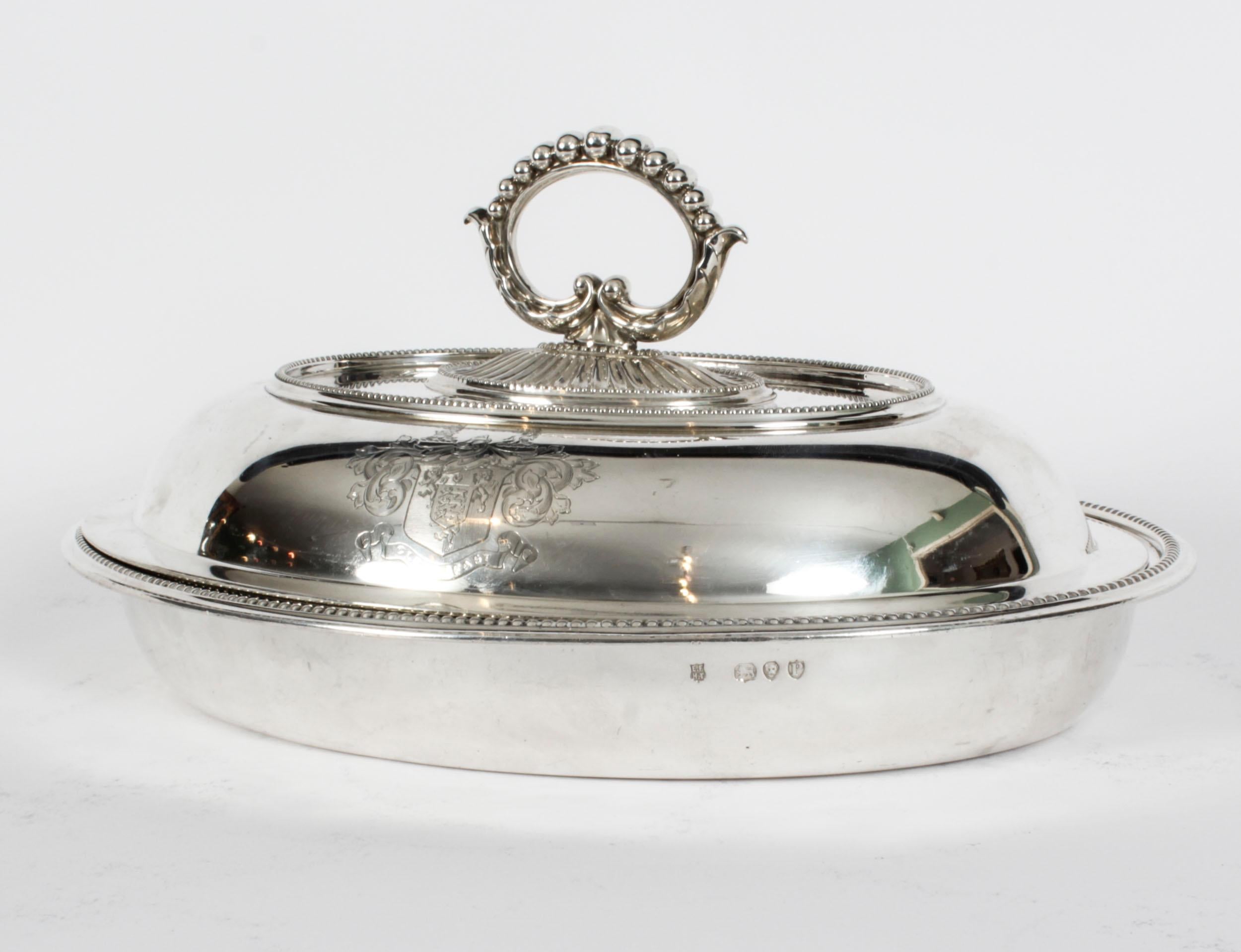 Antique Set 4 Sterling Silver Entree Dishes & Covers Finley & Taylor 1890 19th C For Sale 8
