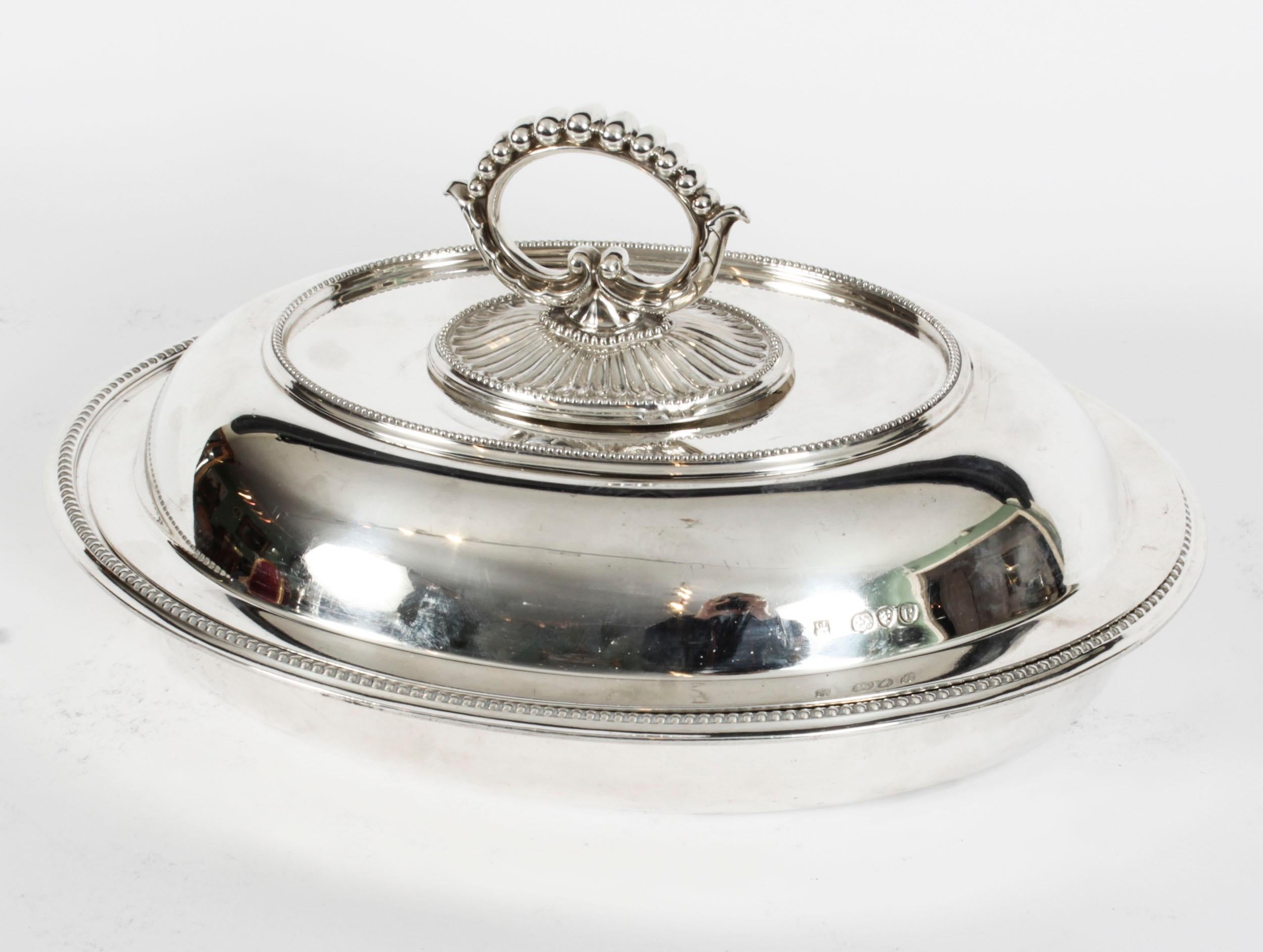 Antique Set 4 Sterling Silver Entree Dishes & Covers Finley & Taylor 1890 19th C For Sale 10