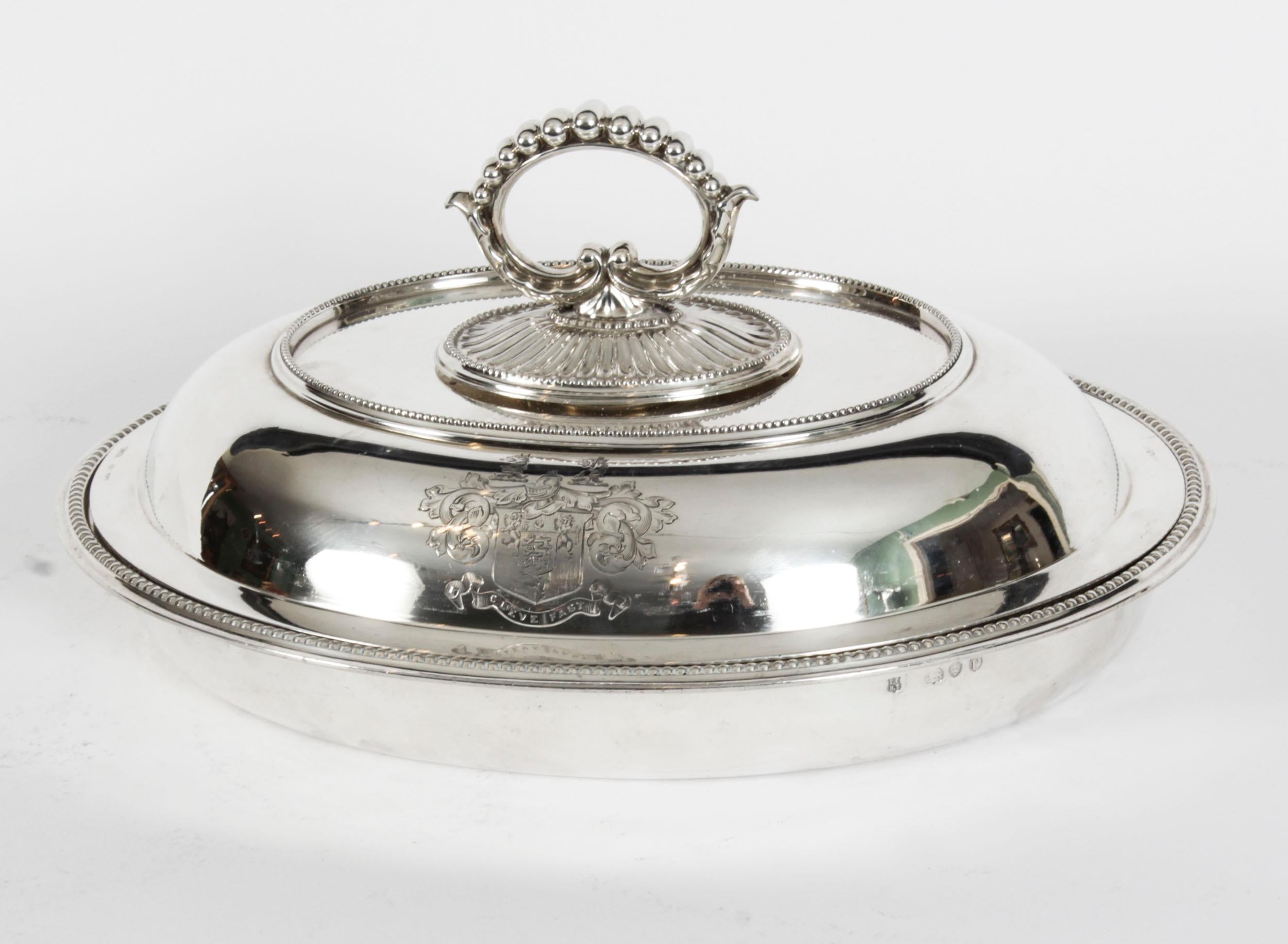 Antique Set 4 Sterling Silver Entree Dishes & Covers Finley & Taylor 1890 19th C For Sale 12