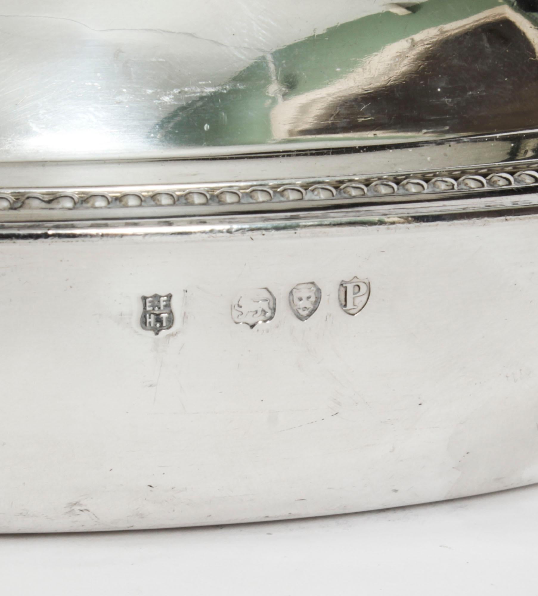 Antike Satz 4 Sterling Silber Entree Dishes & Abdeckungen Finley & Taylor 1890 19th C im Angebot 11