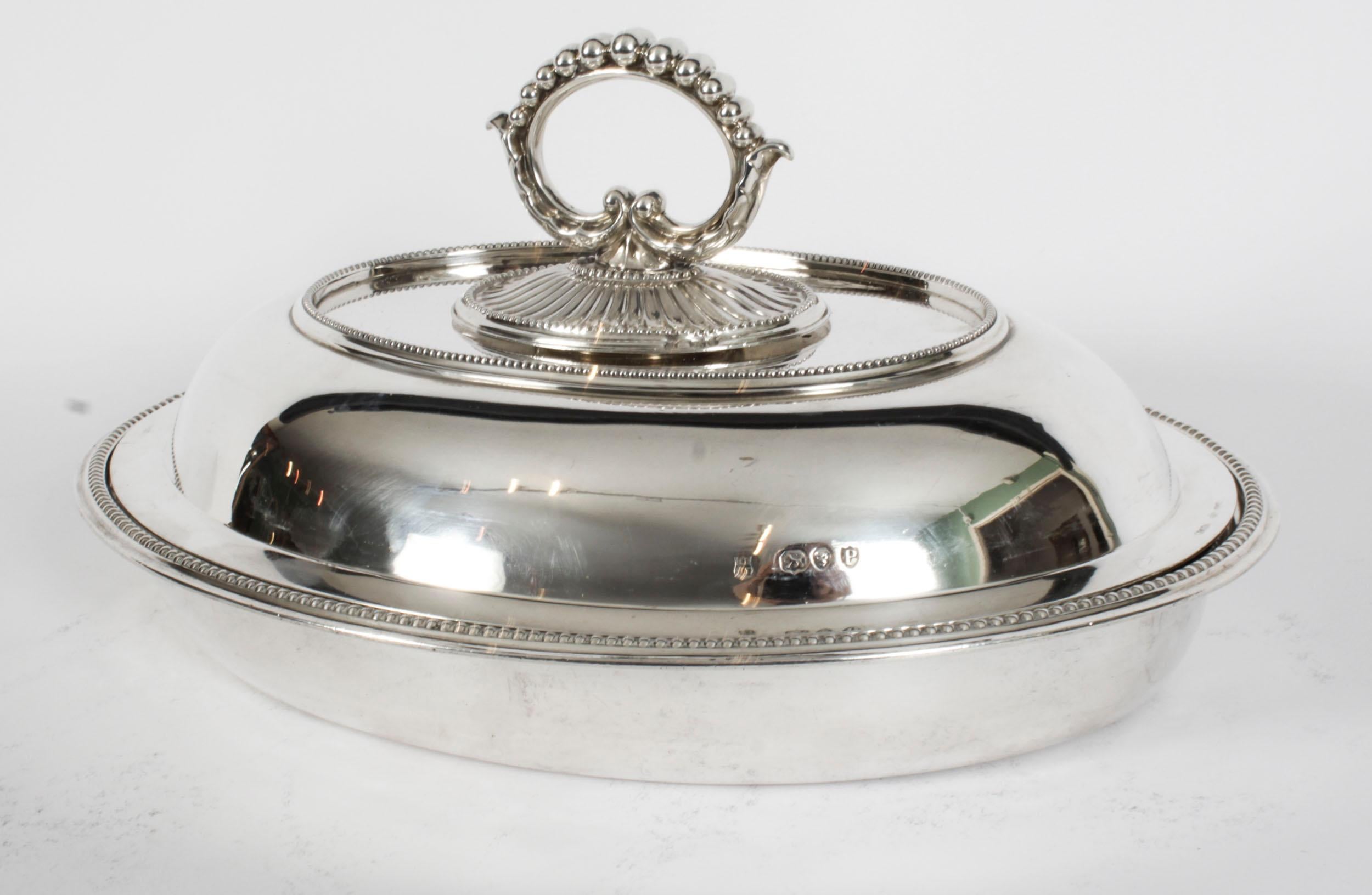 Antike Satz 4 Sterling Silber Entree Dishes & Abdeckungen Finley & Taylor 1890 19th C im Angebot 13