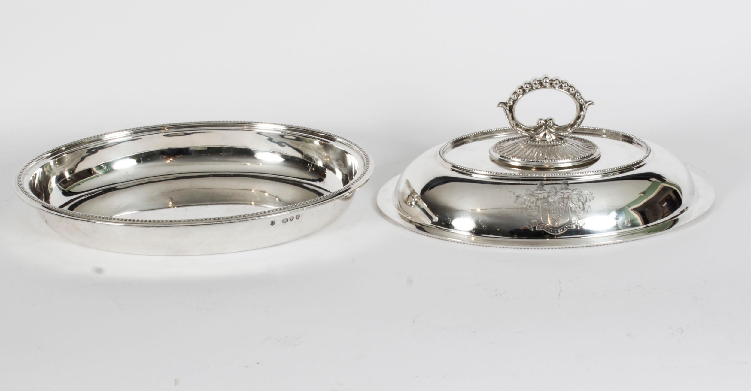 Antique Set 4 Sterling Silver Entree Dishes & Covers Finley & Taylor 1890 19th C For Sale 1