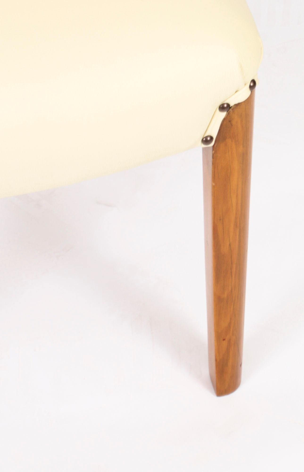Set antico di 8 sedie Art Deco in radica di noce crema con schienale a nuvola del XX secolo in vendita 8