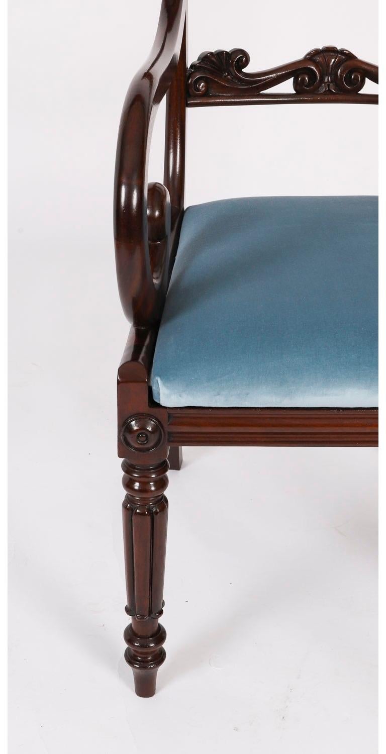 Ensemble ancien de 8 chaises de salle à manger anglaises William IV Barback datant d'environ 1830 19ème siècle en vente 5