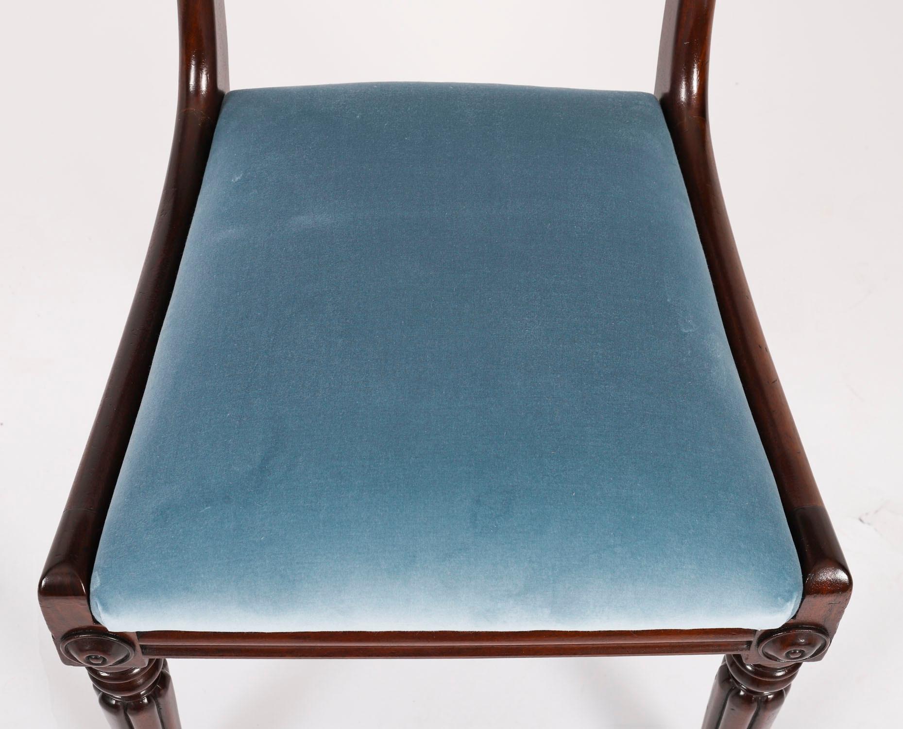 Ensemble ancien de 8 chaises de salle à manger anglaises William IV Barback datant d'environ 1830 19ème siècle en vente 9