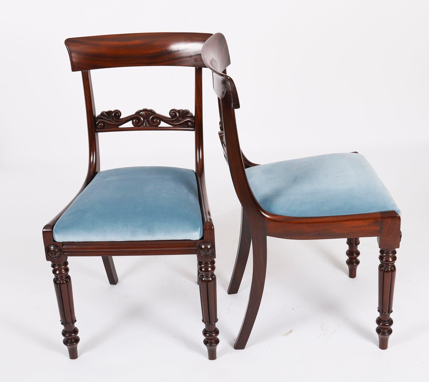 Ensemble ancien de 8 chaises de salle à manger anglaises William IV Barback datant d'environ 1830 19ème siècle en vente 14