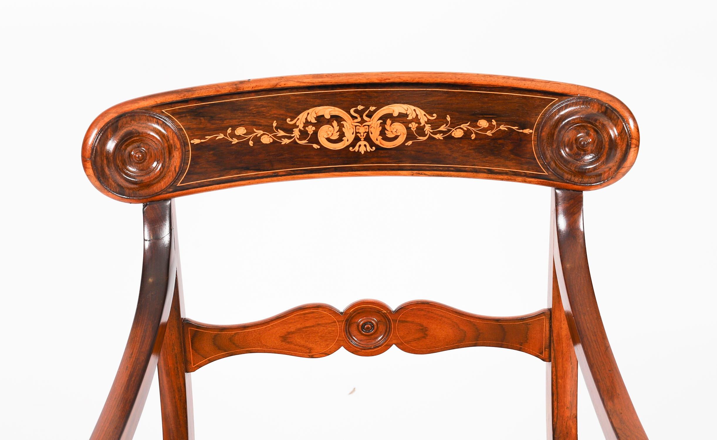 Metà XIX secolo Antico set di 8 sedie da pranzo a spalliera William Williams IV, circa 1830, XIX secolo in vendita
