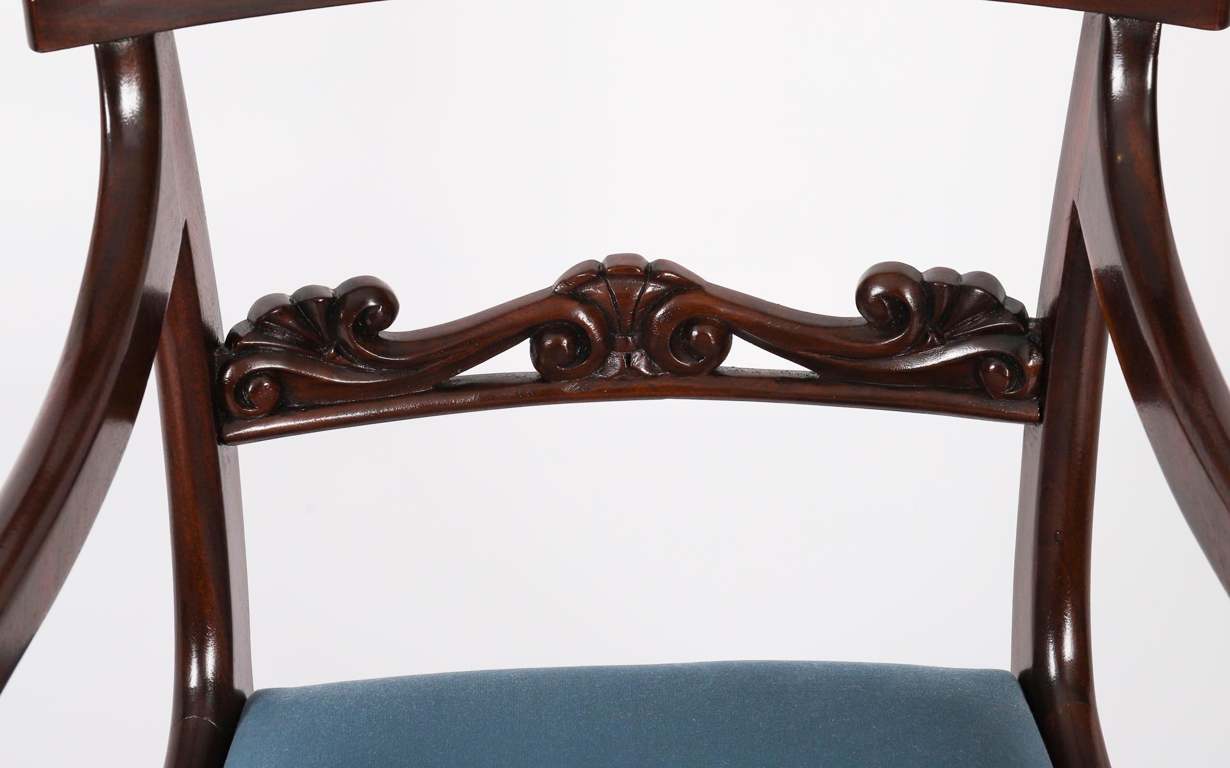 Ensemble ancien de 8 chaises de salle à manger anglaises William IV Barback datant d'environ 1830 19ème siècle en vente 4