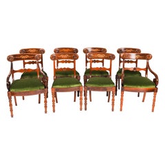 Used Set 8 English William IV Barback Dining Chairs Circa 1830 19th Century