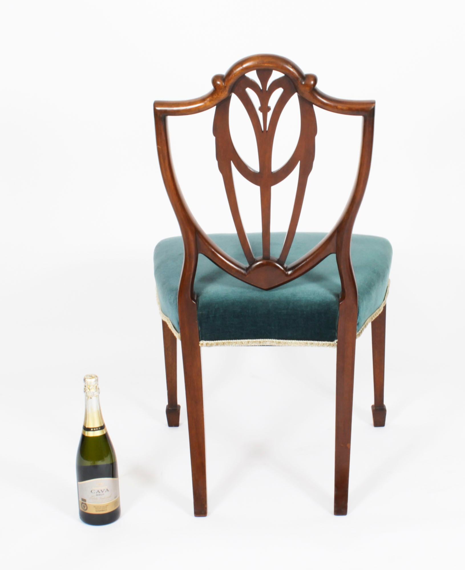 Antique Set 8 Hepplewhite Mahogany Dining Chairs, 19th Century 5