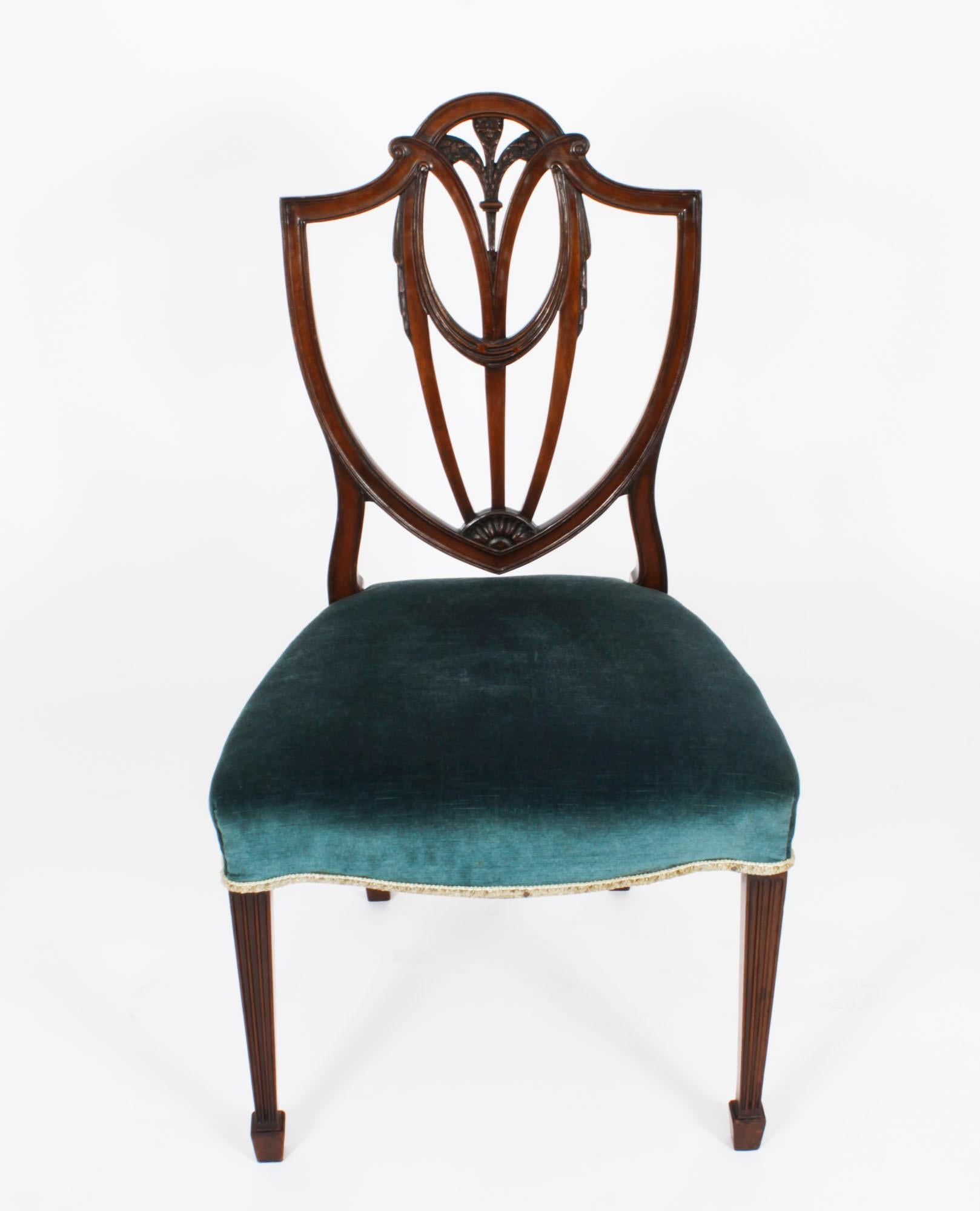 Antique Set 8 Hepplewhite Mahogany Dining Chairs, 19th Century 7