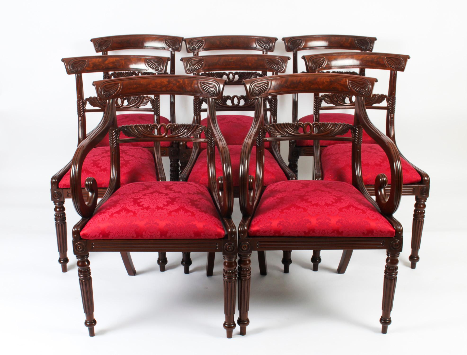 Antique Set 8 Regency Mahogany Dining Chairs Manner of Gillows c.1820 19th C 14