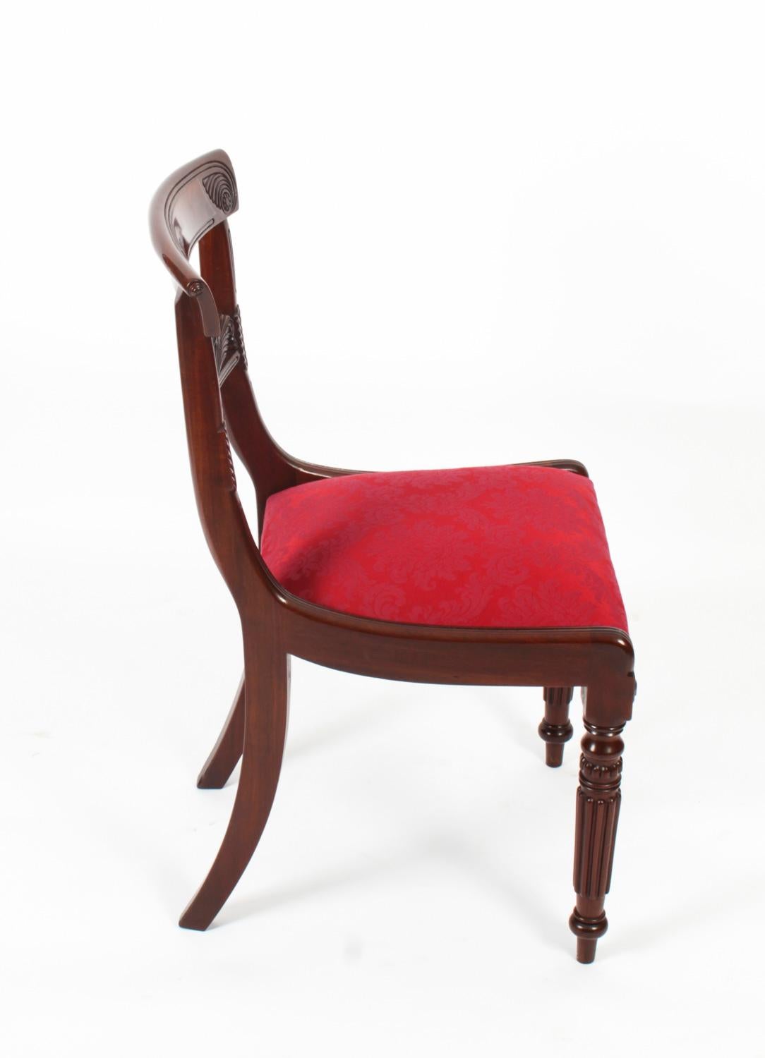Antique Set 8 Regency Mahogany Dining Chairs Manner of Gillows c.1820 19th C In Good Condition In London, GB