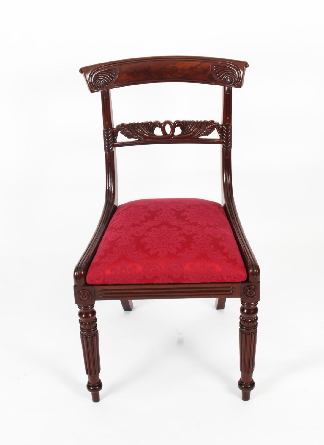 Antique Set 8 Regency Mahogany Dining Chairs Manner of Gillows c.1820 19th C 2