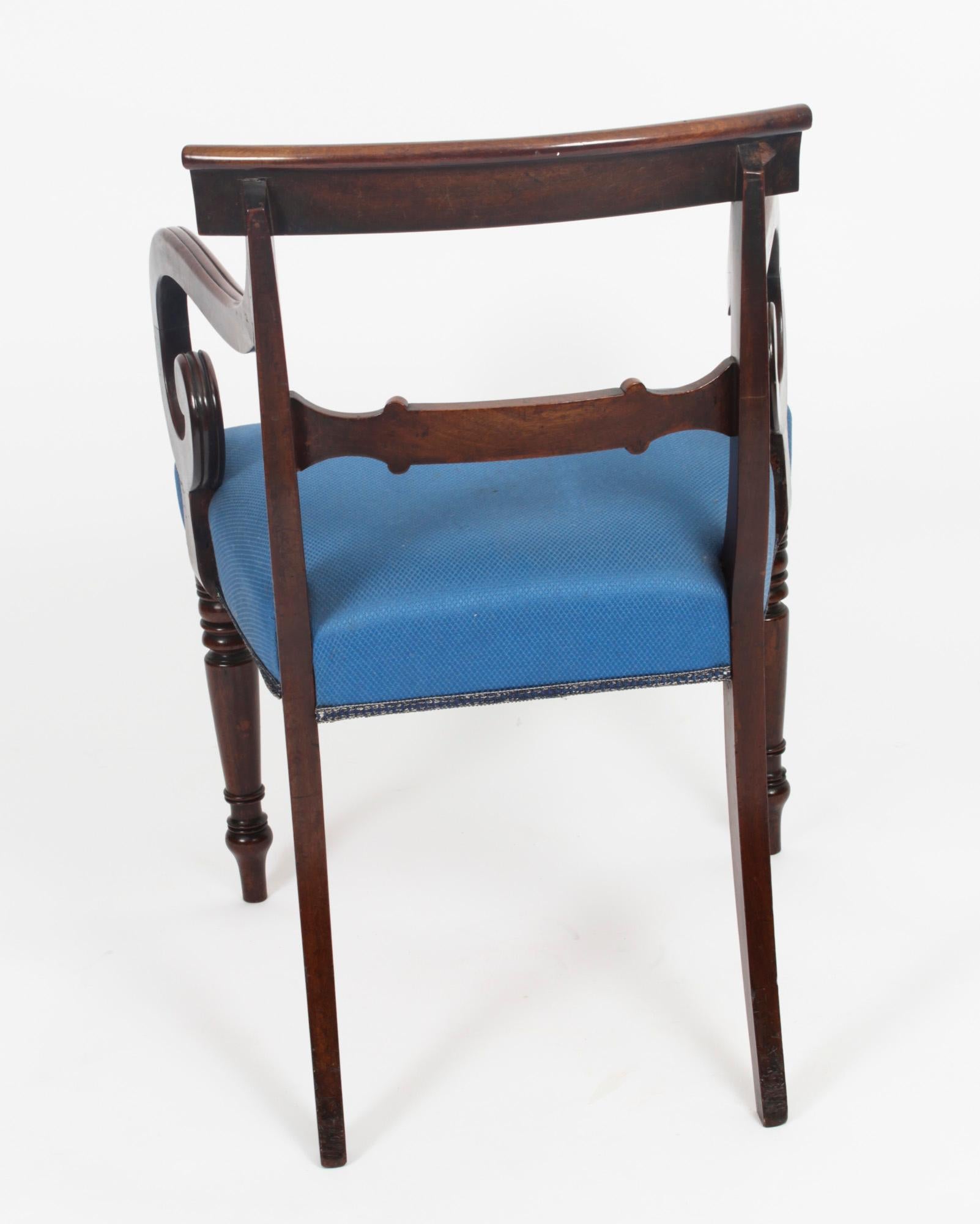 Mid-19th Century Antique Set 8 Regency Period Dining Chairs, 19th Century