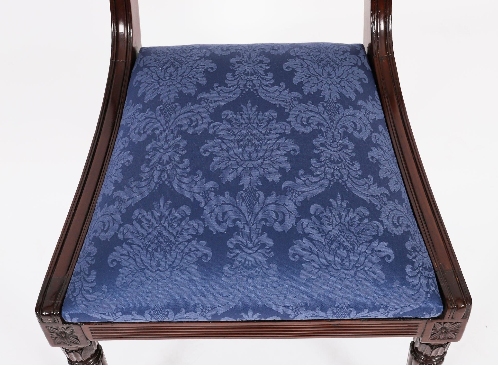 Antique Set 8 Regency Period Dining Chairs C1820 19th Century 4