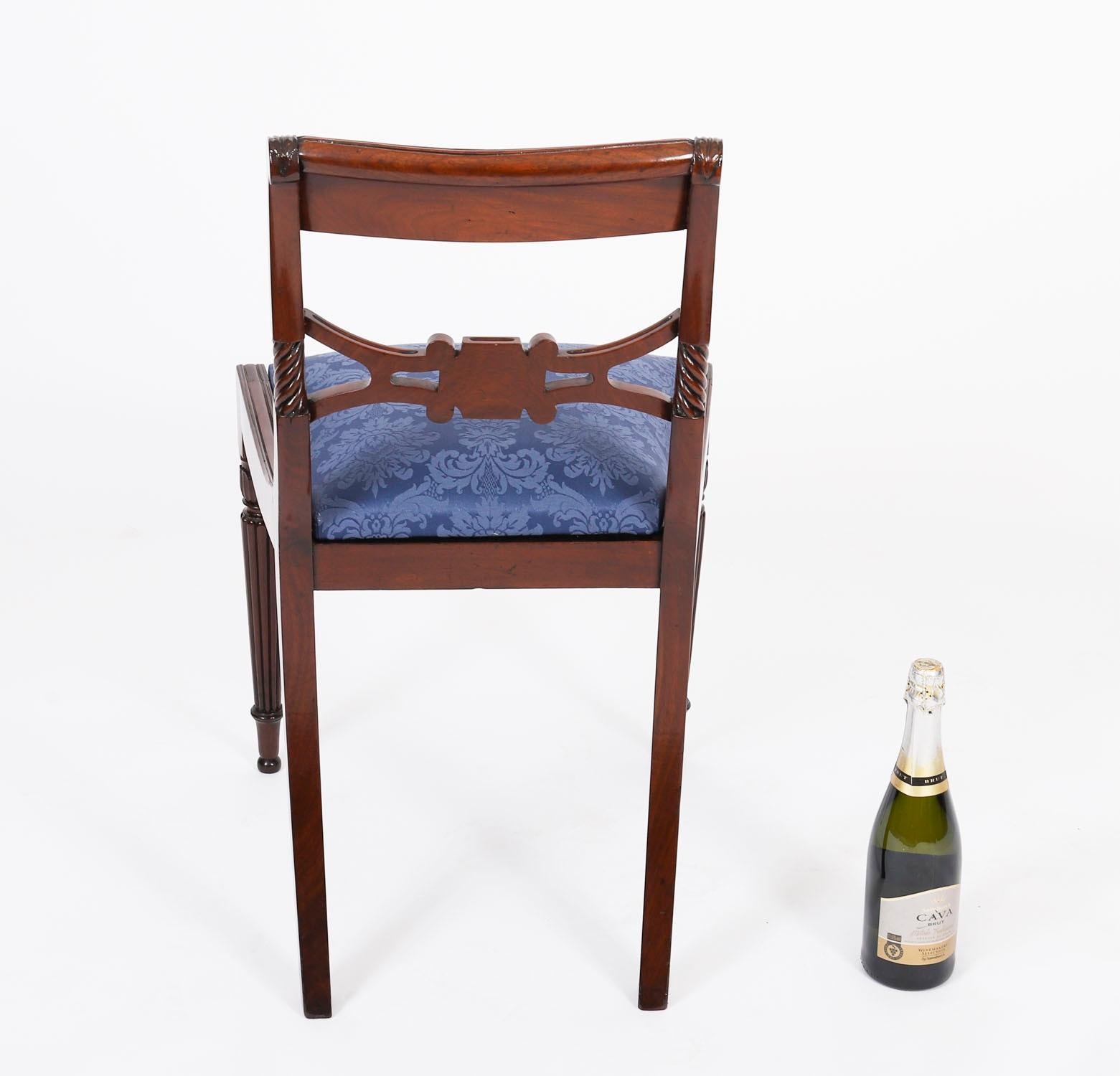 Antique Set 8 Regency Period Dining Chairs C1820 19th Century 6