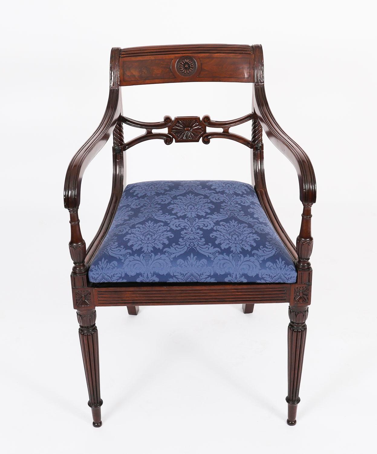 George III Antique Set 8 Regency Period Dining Chairs C1820 19th Century
