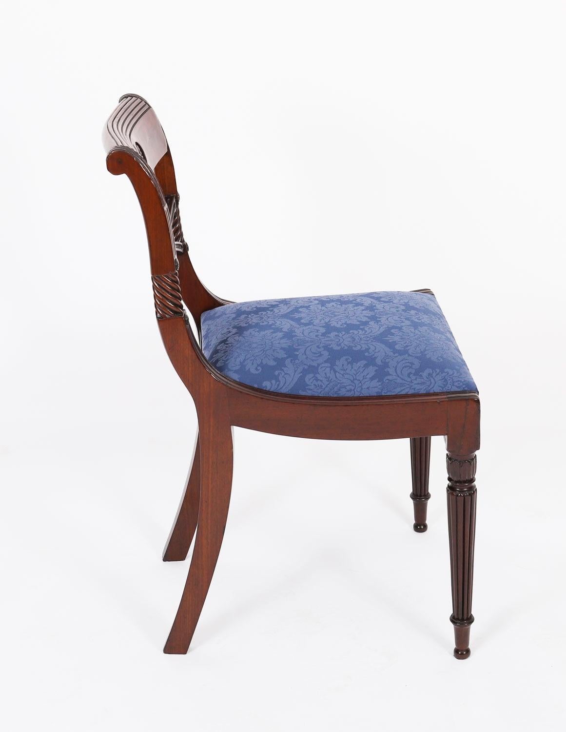 Antique Set 8 Regency Period Dining Chairs C1820 19th Century 1