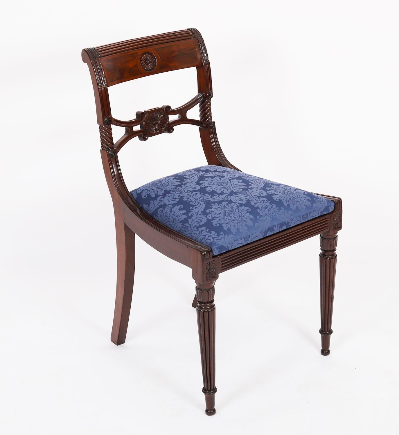 Antique Set 8 Regency Period Dining Chairs C1820 19th Century 2
