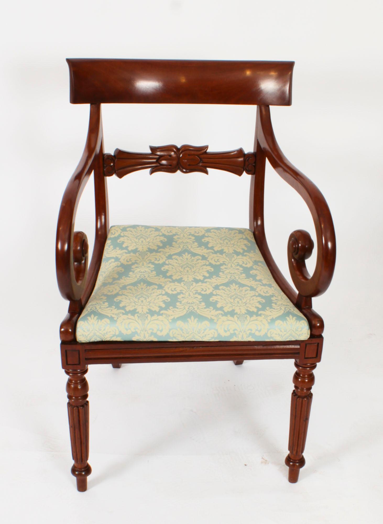 Antique Set 8 Regency Period Dining Chairs C1830 19th Century 7