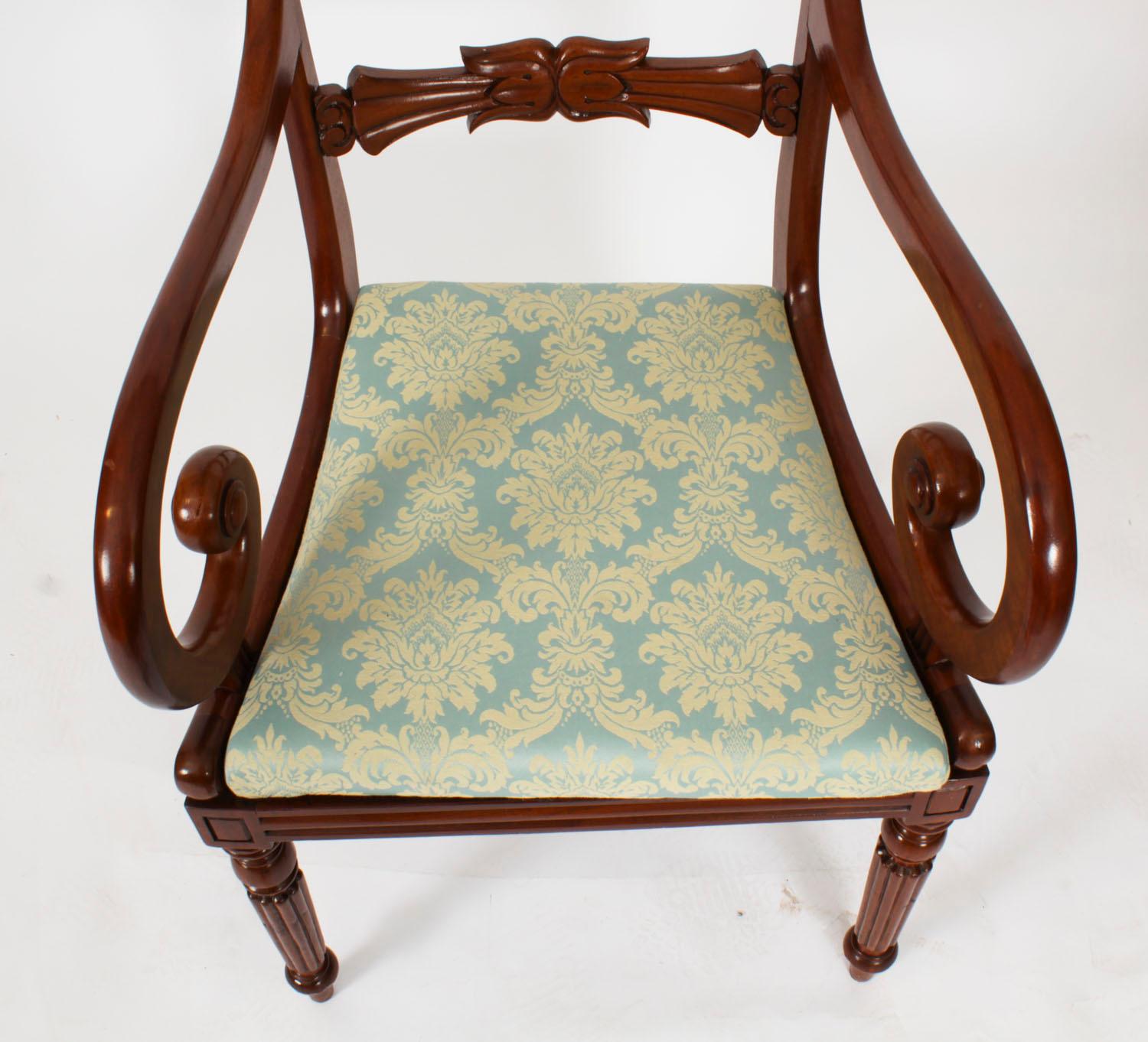 Antique Set 8 Regency Period Dining Chairs C1830 19th Century 9