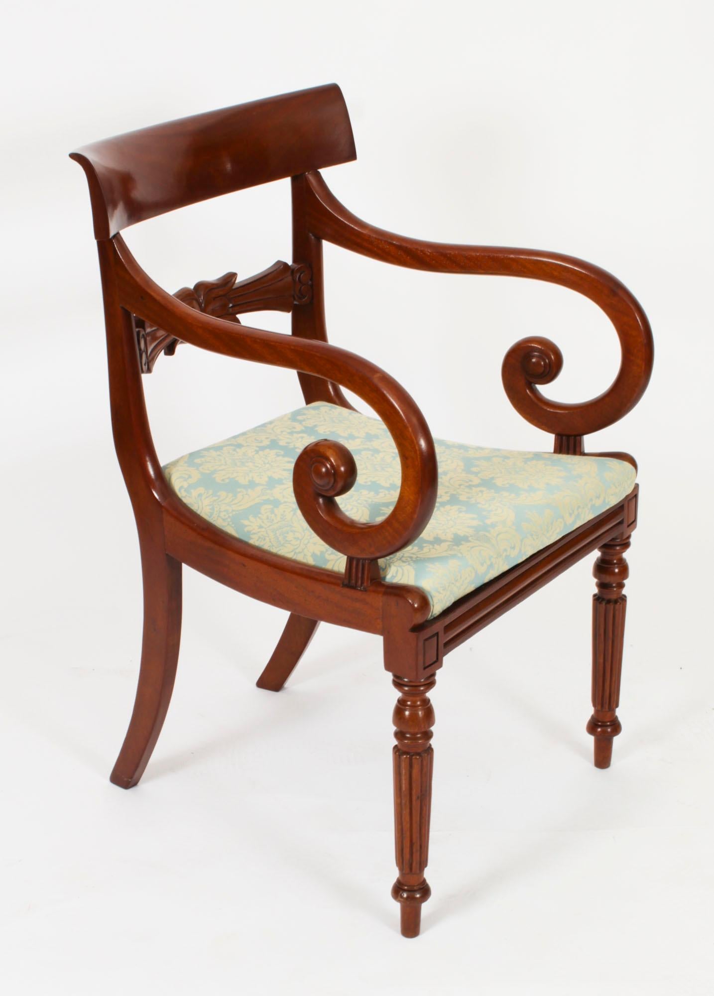 Antique Set 8 Regency Period Dining Chairs C1830 19th Century 13