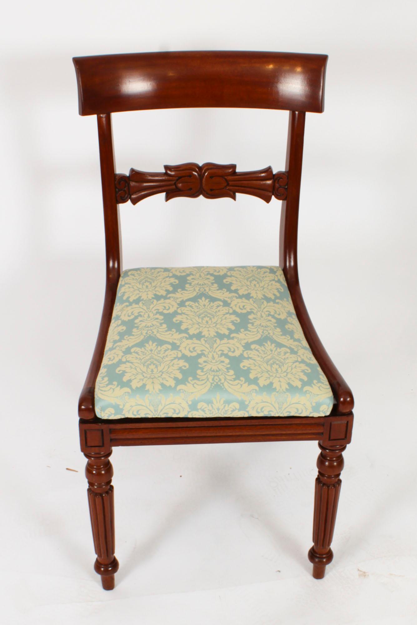 George IV Antique Set 8 Regency Period Dining Chairs C1830 19th Century
