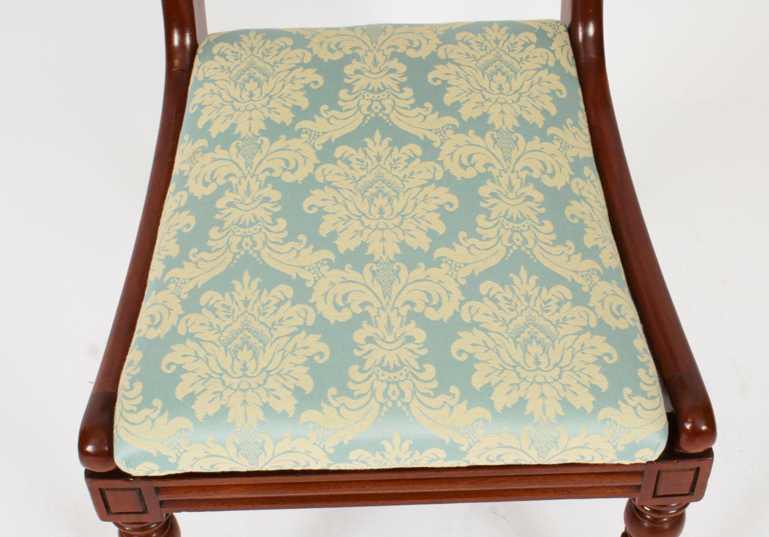 Mahogany Antique Set 8 Regency Period Dining Chairs C1830 19th Century