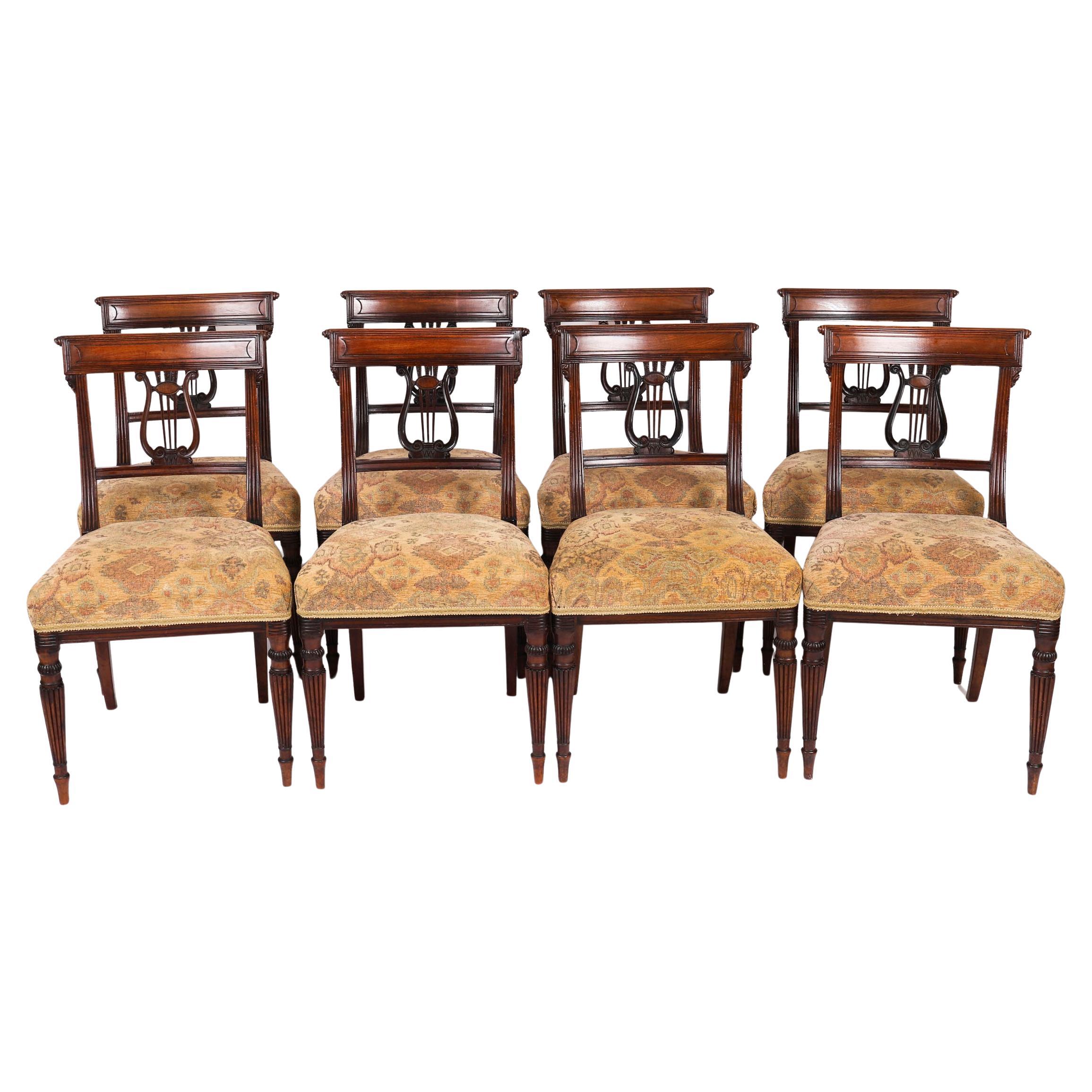Antico set di 8 sedie da pranzo scozzesi del periodo Regency del XIX secolo