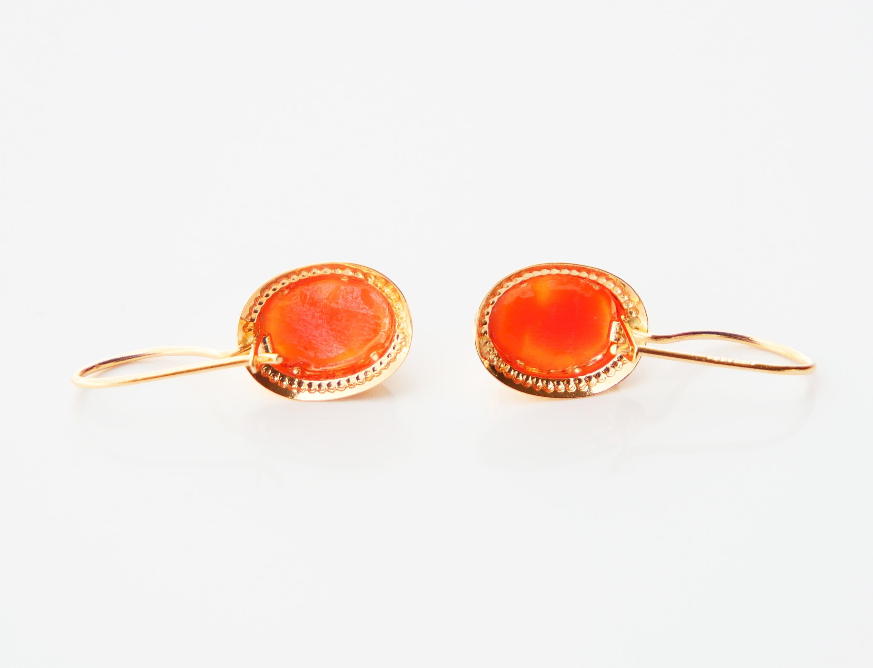 Donna Antico Set Orecchini Anello Cammei in oro massiccio 18K / 2.34gr in vendita