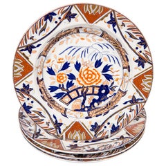Set Antique English Imari Porcelain Soup or Pasta Dishes circa 1880
