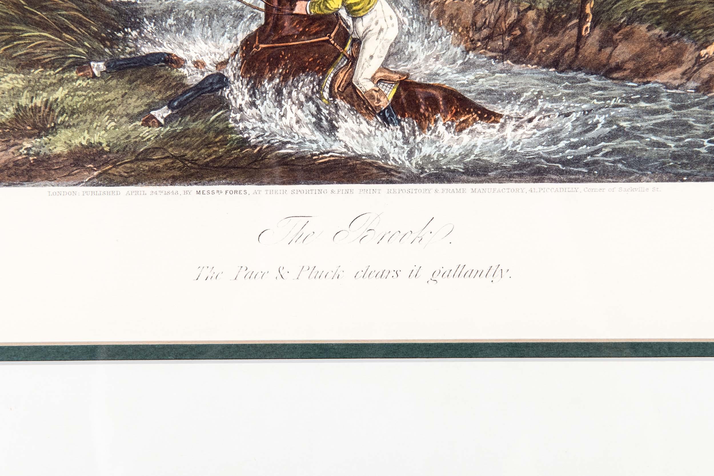 Antique Set of Four Hand Colored Lithographs Forest's  Steeple Chase 11