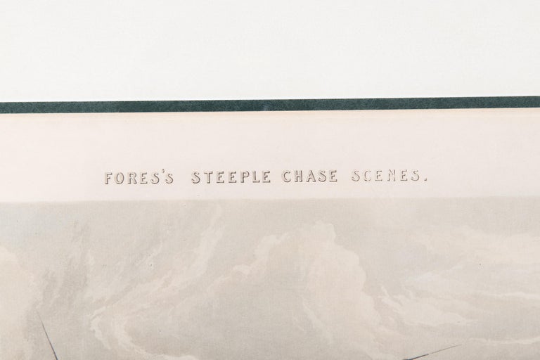 Antique Set of Four Hand Colored Lithographs Forest's  Steeple Chase 2